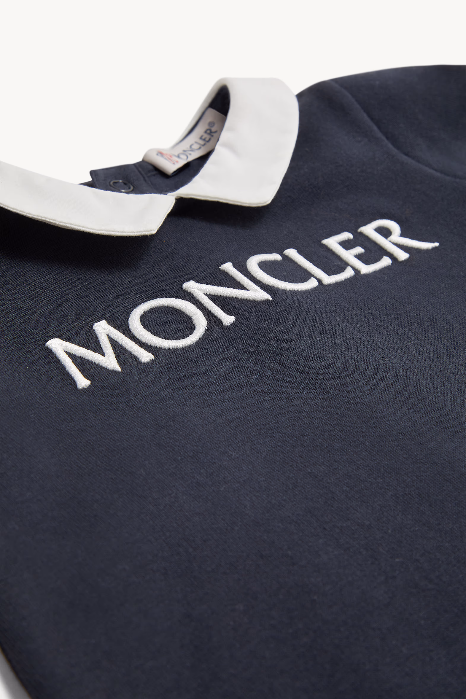 Embroidered Logo Cotton Baby Grow Gender Neutral Navy Blue Moncler 2